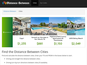 'distance-between.com' screenshot
