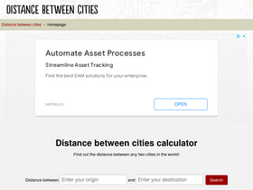 'distance-cities.com' screenshot