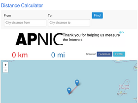 'distancecalculator.net' screenshot