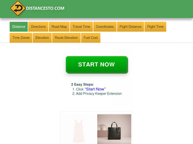 'distancesto.com' screenshot