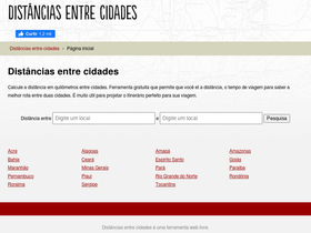 'distanciasentrecidades.com' screenshot