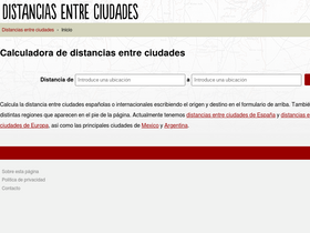 'distanciasentreciudades.com' screenshot