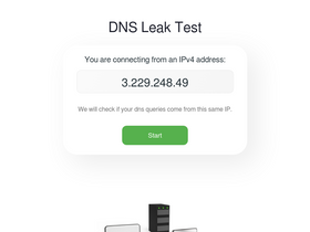 'dnsleak.com' screenshot