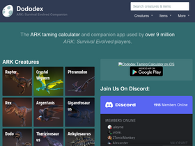 'dododex.com' screenshot