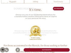 'domesresorts.com' screenshot