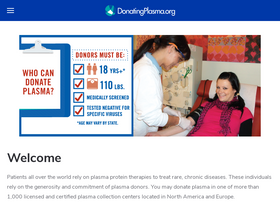 'donatingplasma.org' screenshot