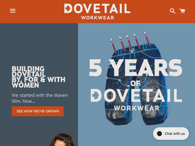 'dovetailworkwear.com' screenshot