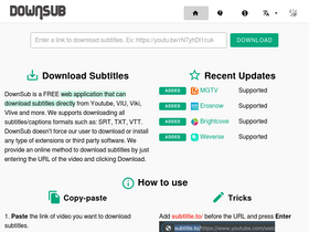 'downsub.com' screenshot