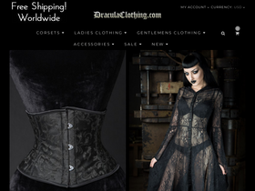 'draculaclothing.com' screenshot