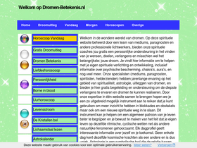 'dromen-betekenis.nl' screenshot
