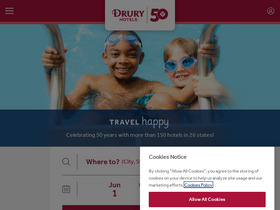 'druryhotels.com' screenshot