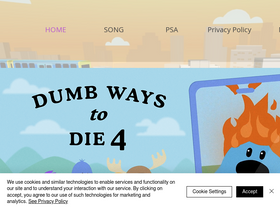'dumbwaystodie.com' screenshot