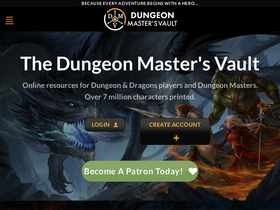 'dungeonmastersvault.com' screenshot