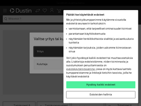 'dustin.fi' screenshot