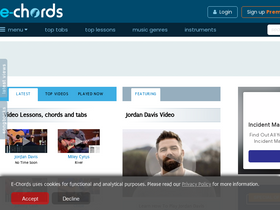 'e-chords.com' screenshot