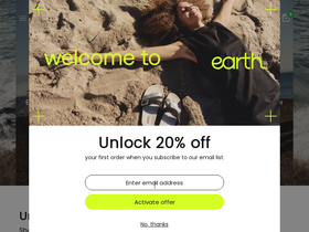 'earthshoes.com' screenshot