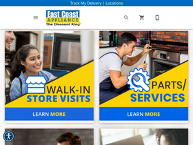'eastcoastappliance.com' screenshot