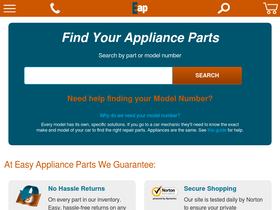 'easyapplianceparts.com' screenshot