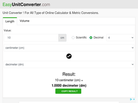 'easyunitconverter.com' screenshot