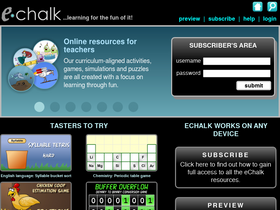 'echalk.co.uk' screenshot