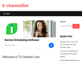 'echannellist.com' screenshot