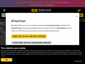 'edmundoptics.eu' screenshot