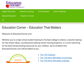 'educationcorner.com' screenshot