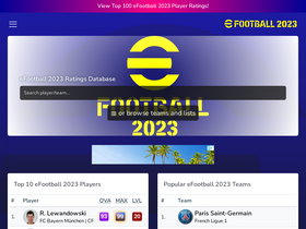 'efootballratings.com' screenshot
