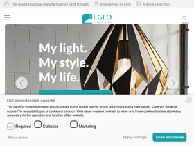 'eglo.com' screenshot