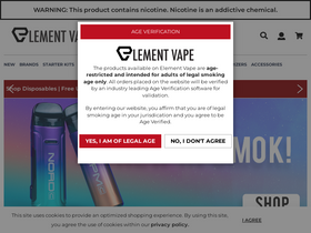 'elementvape.com' screenshot