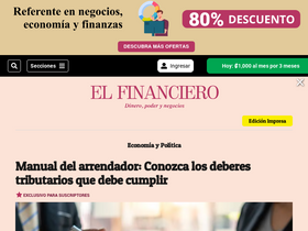 'elfinancierocr.com' screenshot