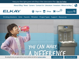 'elkay.com' screenshot