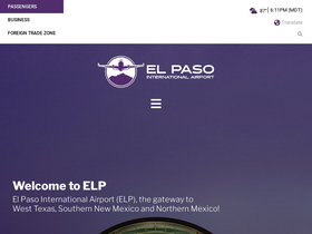 'elpasointernationalairport.com' screenshot