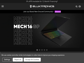 'eluktronics.com' screenshot