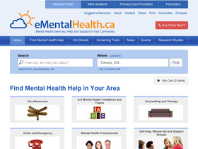 'ementalhealth.ca' screenshot