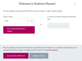 'endress.com' screenshot