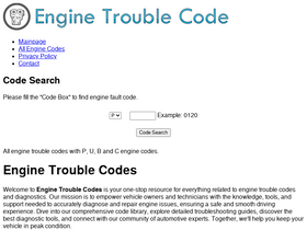 'enginetroublecode.com' screenshot