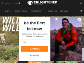 'enlightenedequipment.com' screenshot
