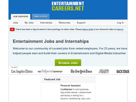 'entertainmentcareers.net' screenshot