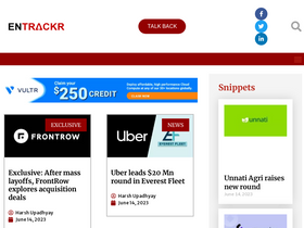 'entrackr.com' screenshot