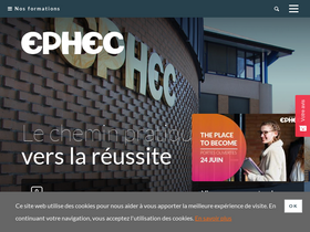 'ephec.be' screenshot