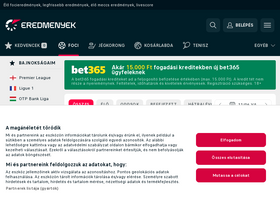 'eredmenyek.com' screenshot