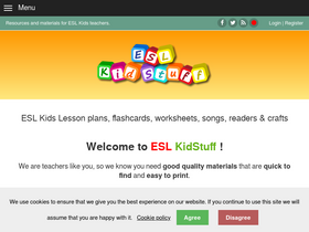 'eslkidstuff.com' screenshot
