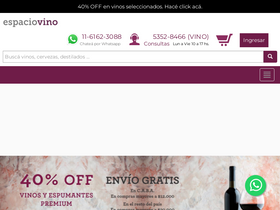 'espaciovino.com.ar' screenshot
