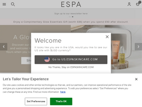 'espaskincare.com' screenshot