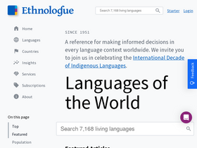 'ethnologue.com' screenshot