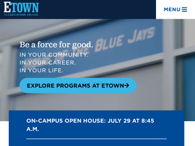 'etown.edu' screenshot