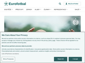 'eurofotbal.cz' screenshot