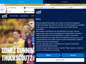 'eurohandball.com' screenshot