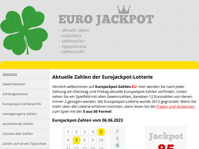 'eurojackpot-zahlen.eu' screenshot